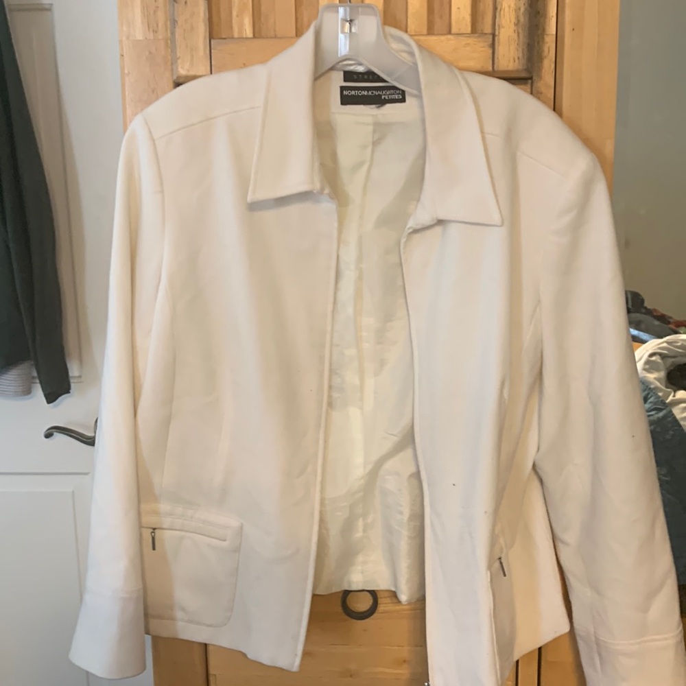 Off white, cream jacket.